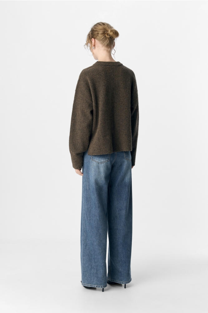 OBJJUNO L/S LO O-NECK KNIT NOOS 23046885 MOREL/MELANGE